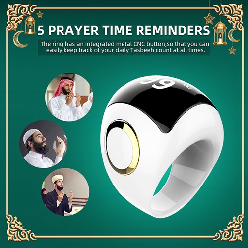 Muslim Tasbeeh Tally Counter ceramics electronic tasbih zikr ring smart lcd  digital counter ring - Equantu Technology