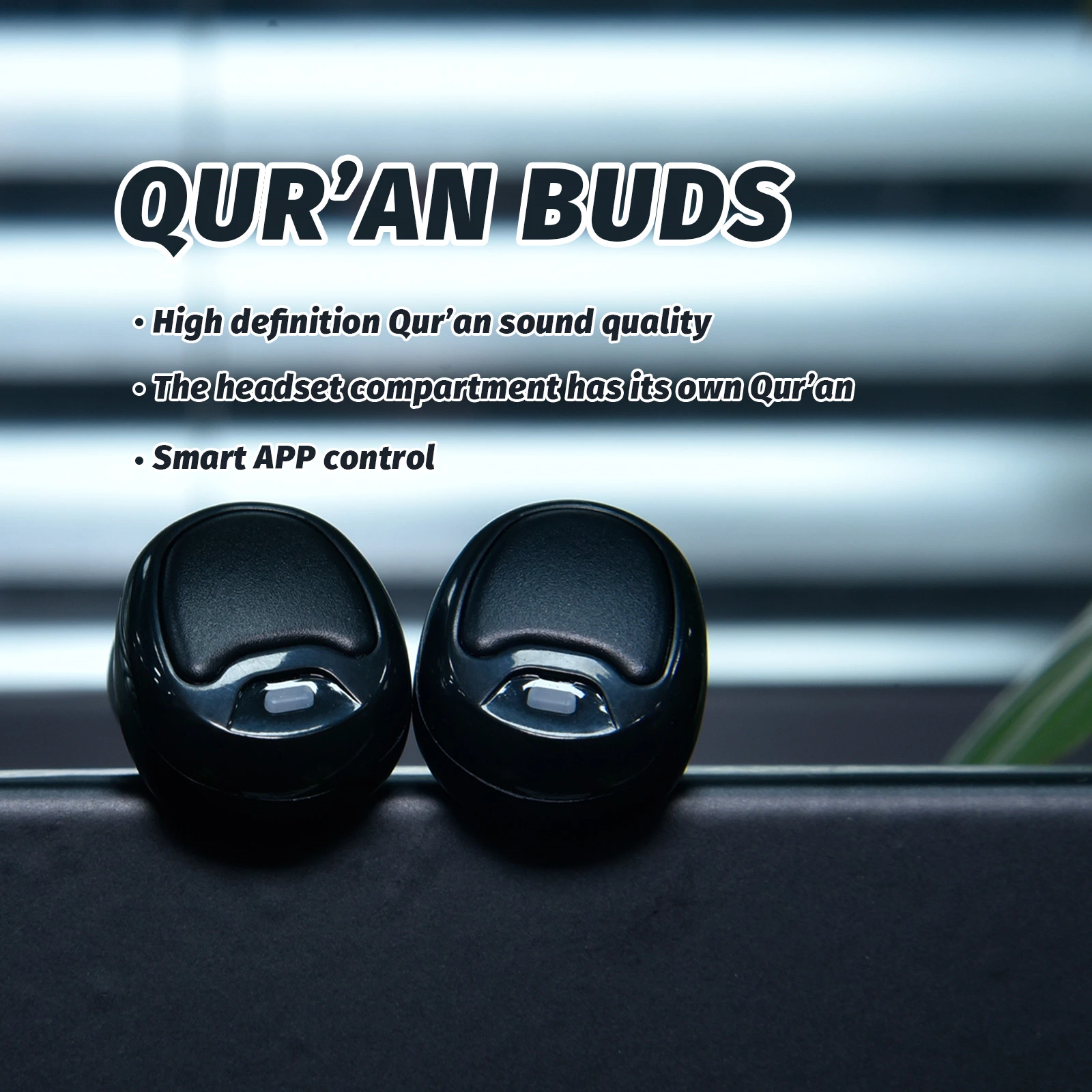 Equantu Quran Buds - Wireless EarBuds with Full Quran,Earphone Quran Speaker Muslim Prayer Learning Quran Surah Arabic Quran Player,New Quran pods Quran buddy