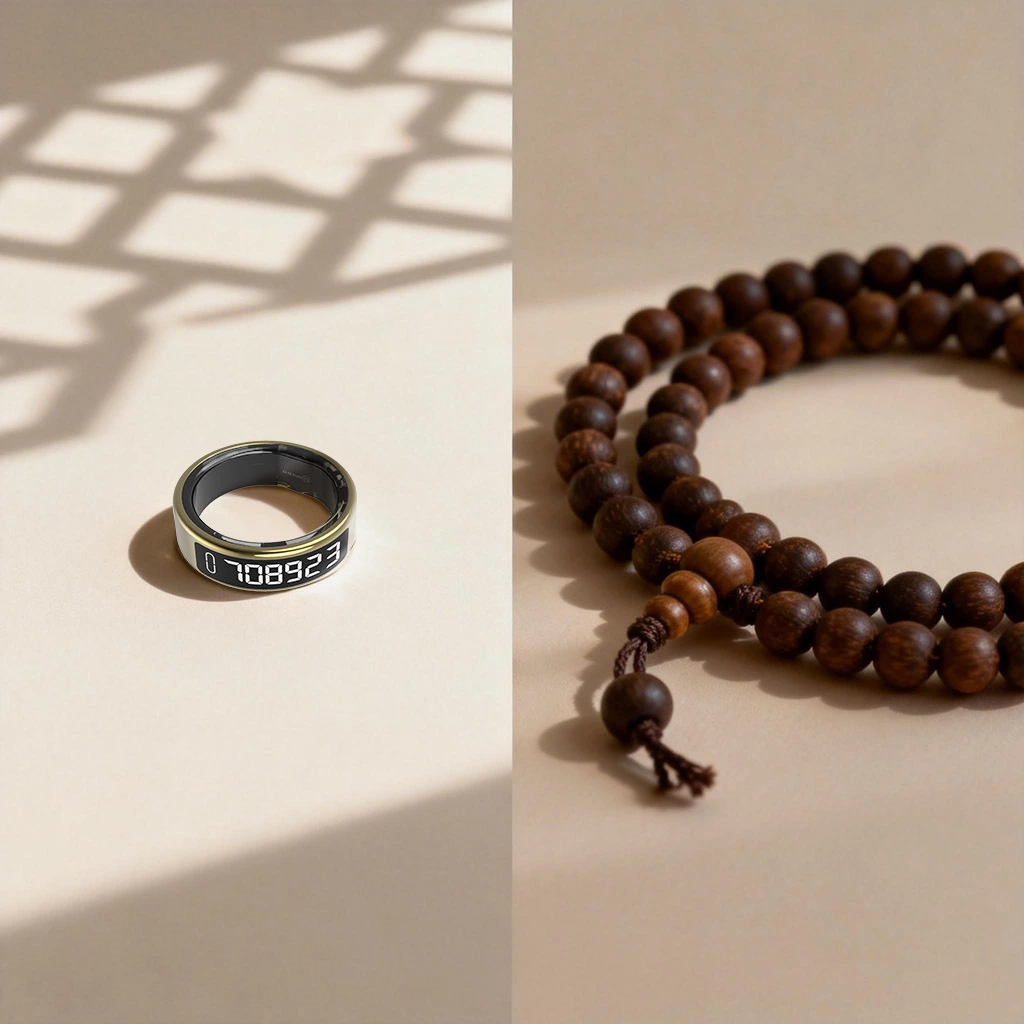 خاتم الذكر مقابل مسبحة 2026: أي أداة ذكر تناسب نمط حياتك؟