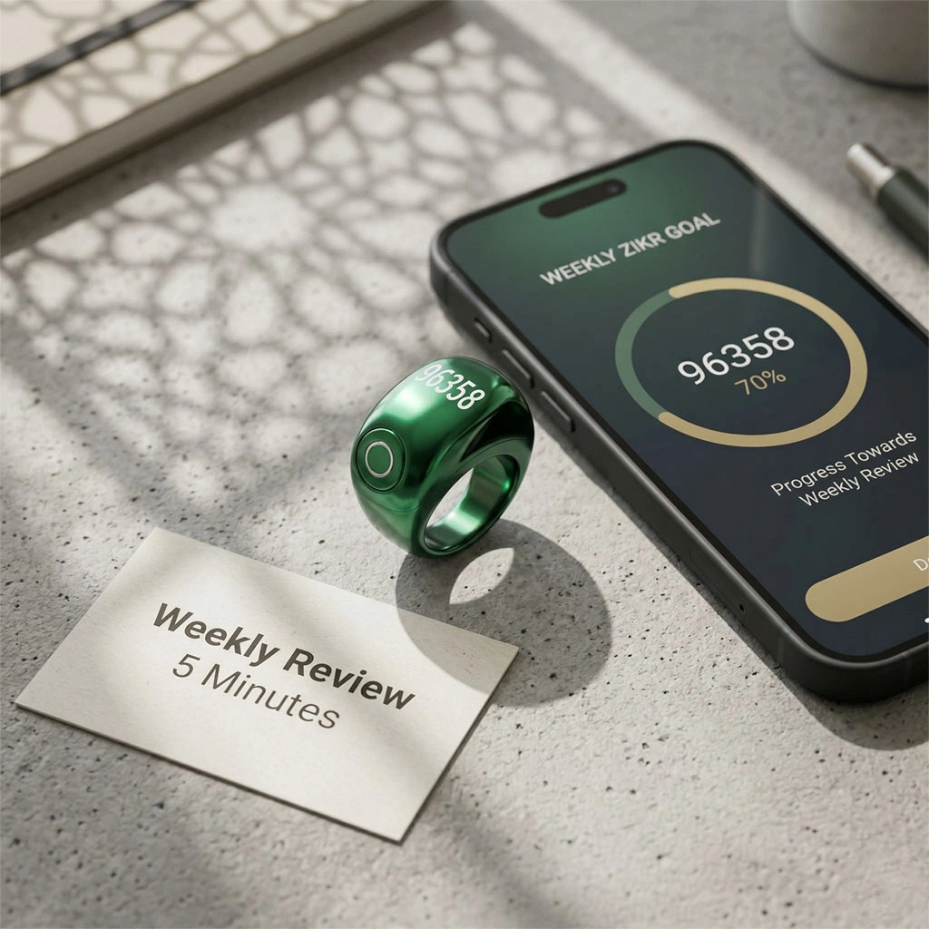 Equantu Zikr Ring: ежедневная синхронизация и отслеживание привычек до 2026 года. Простой способ оценить прогресс без лишних раздумий.