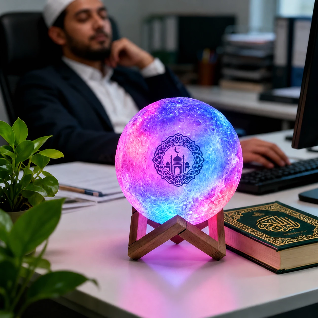 Galaxy Moon Lamp Quran Speaker QB512