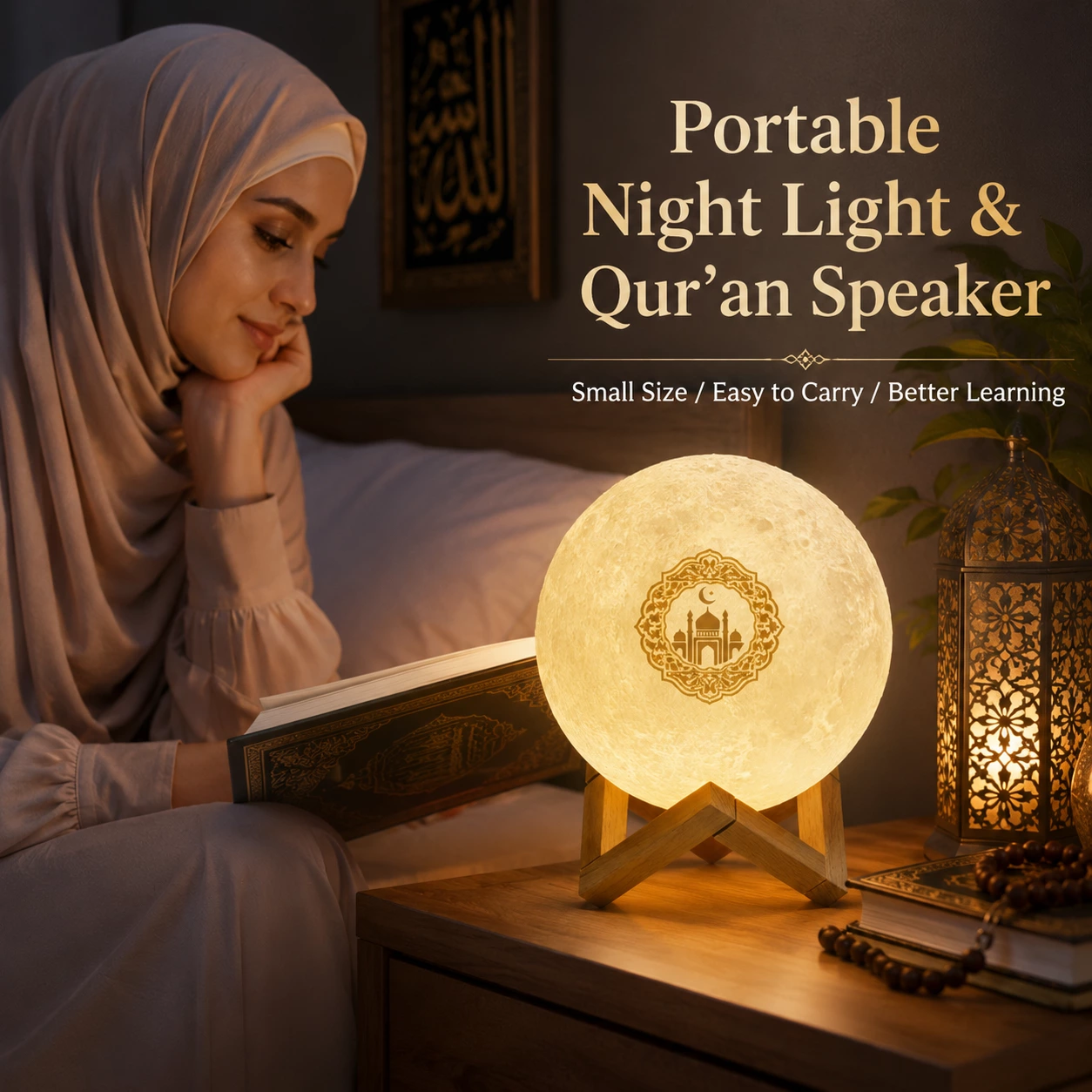 White Moon Lamp Quran Speaker SQ168