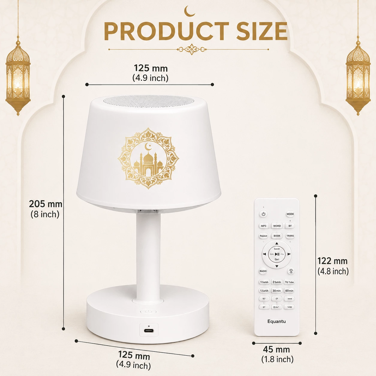 Desk Lamp Azan Clock Quran Player SQ917