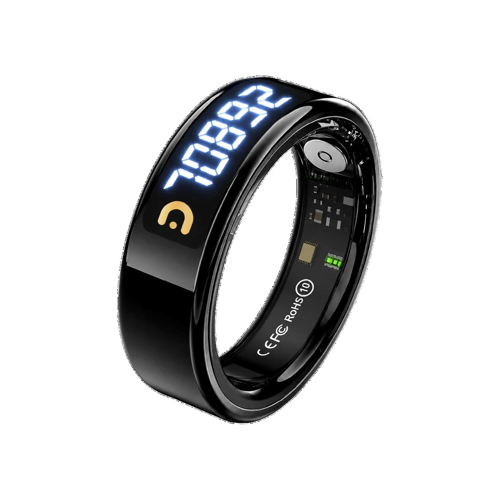 QB806 Pro smart zikr ring in black, silver and gold with charging case for OEM and private label