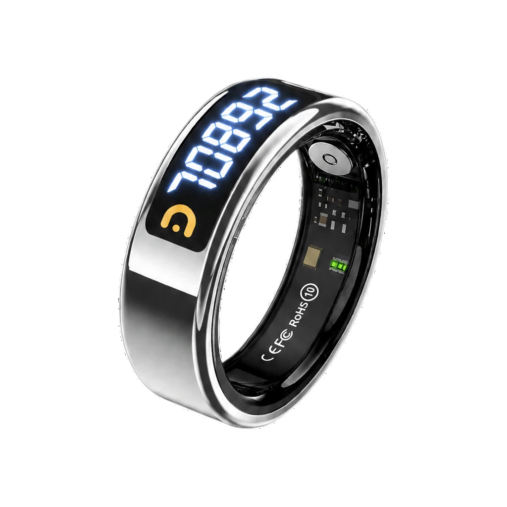 QB806 Pro smart zikr ring in black, silver and gold with charging case for OEM and private label