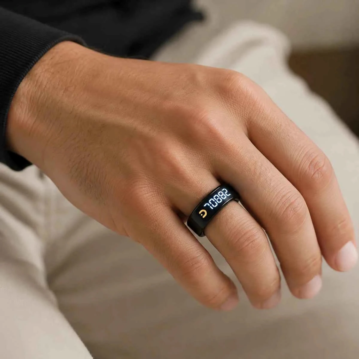 QB806 Pro smart zikr ring in black, silver and gold with charging case for OEM and private label