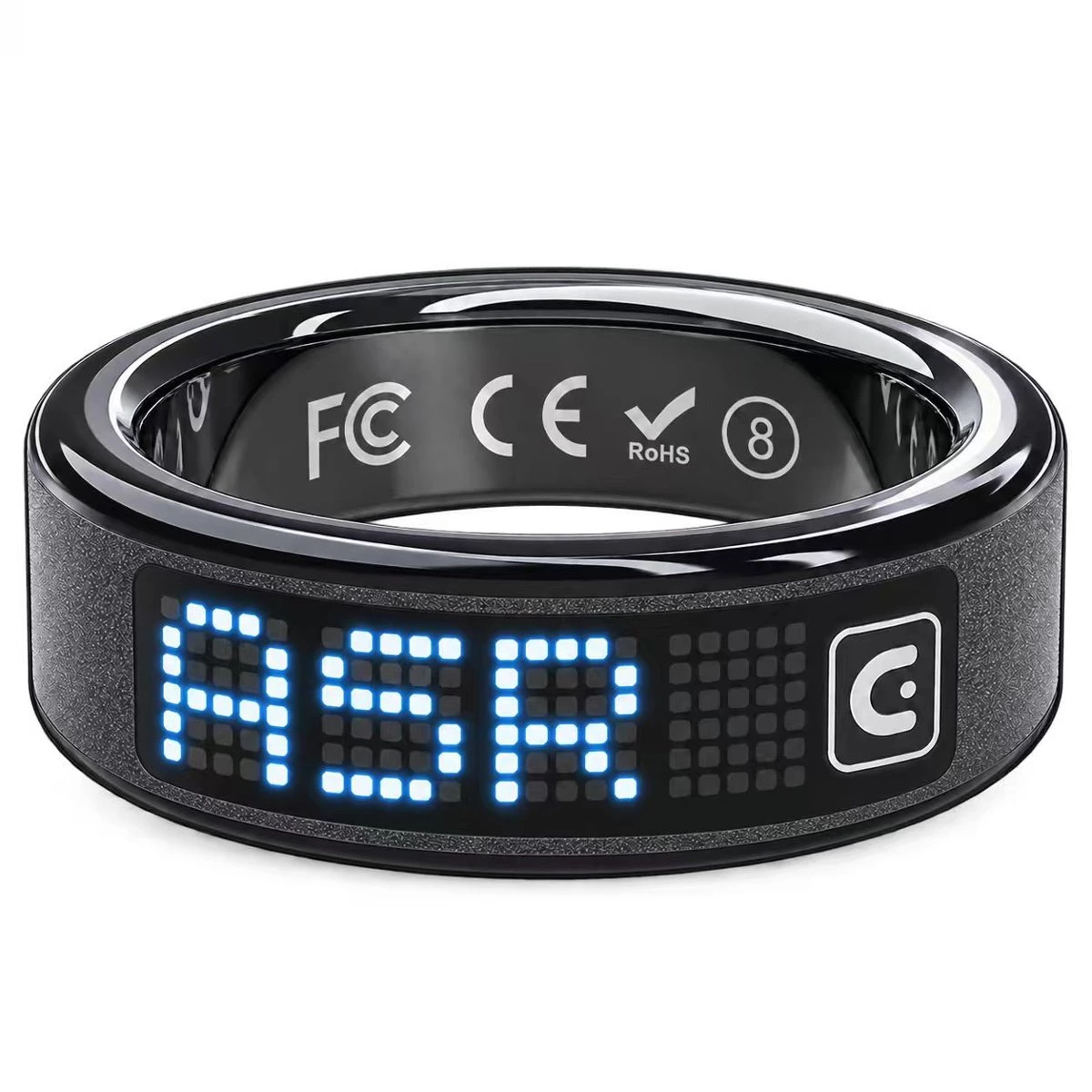 iTasbeeh Daily Ring SQ666L smart zikr ring in matte black and rose gold