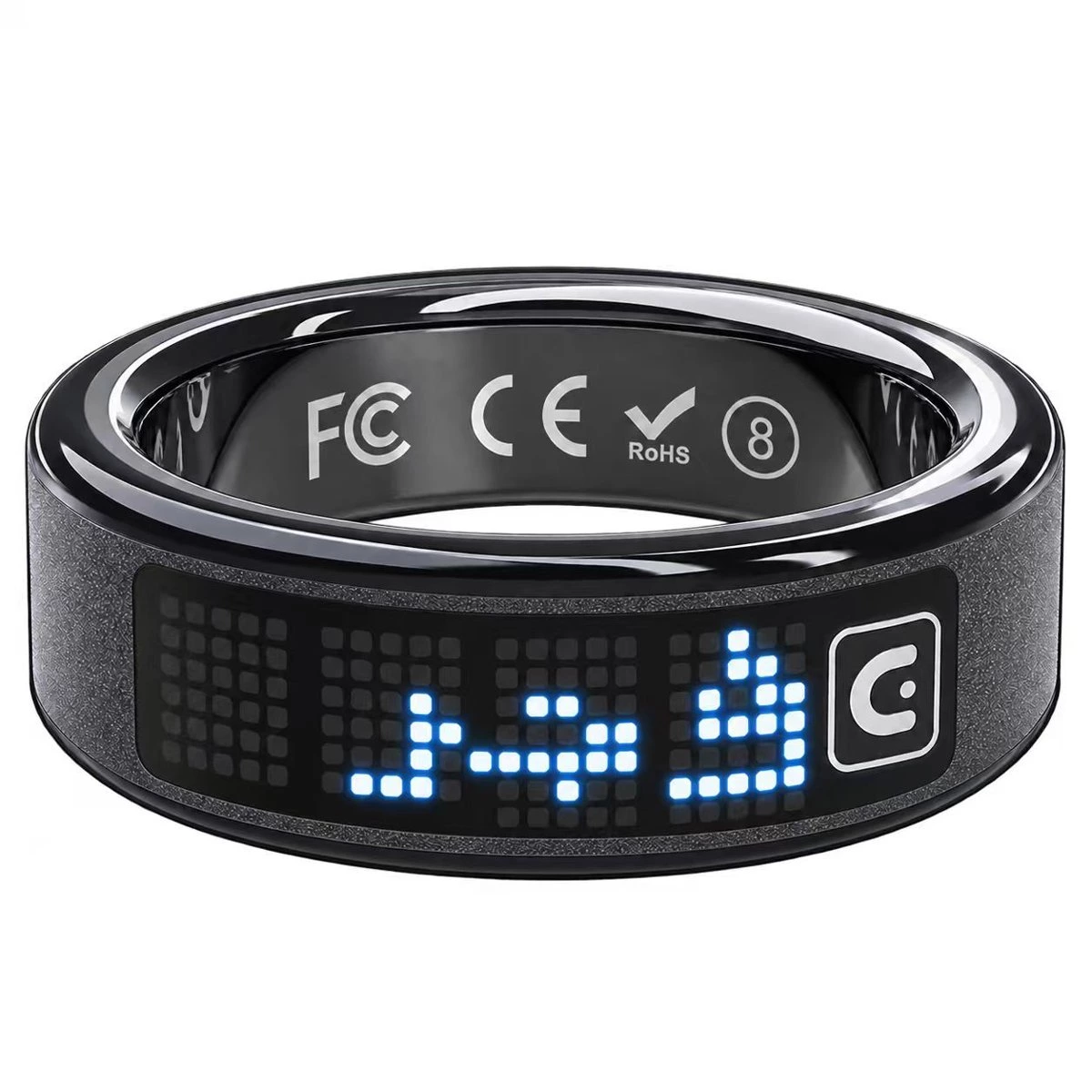 iTasbeeh Daily Ring SQ666L smart zikr ring in matte black and rose gold