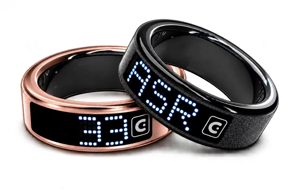 iTasbeeh Daily Ring SQ666L smart zikr ring in matte black and rose gold