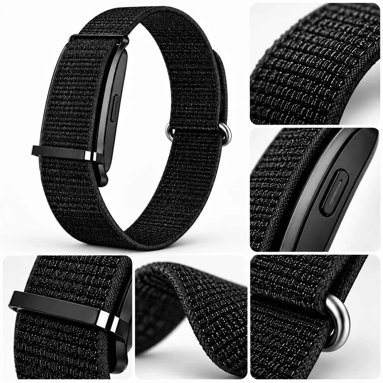 iTasbeeh SQ968 Safi screen-free prayer wristband in black, woven strap